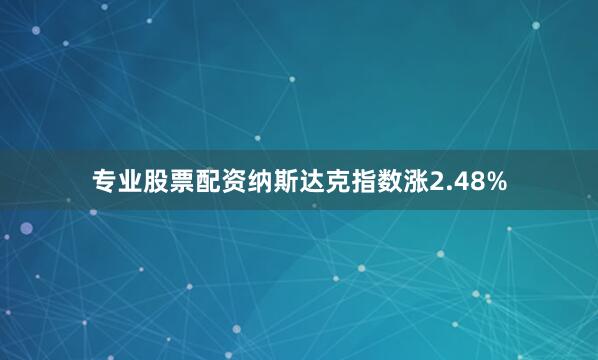 专业股票配资纳斯达克指数涨2.48%